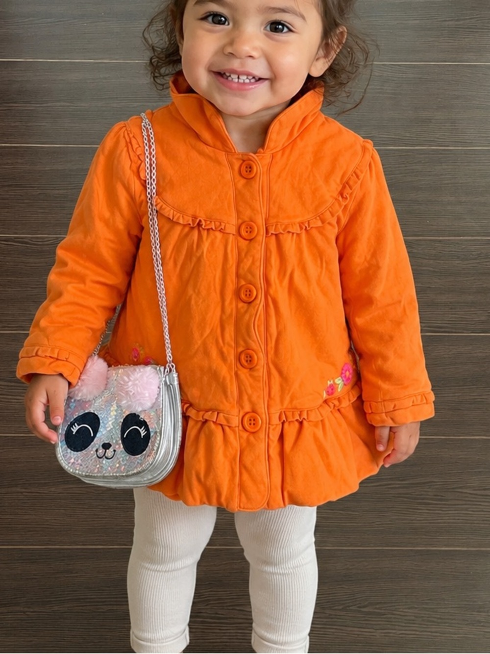 Gymboree Orange Ruffle Button Front Girls Jacket
Free purse